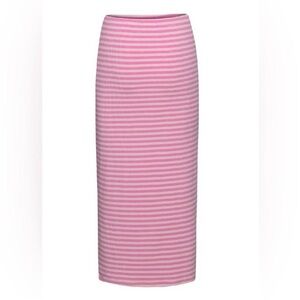 AFRM Bodycon Pink Striped Midi Skirt, Size XS, EUC‎